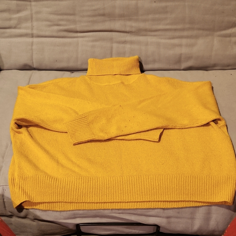 Mustard gold cropped turtleneck sweater,  Divided, brand  size medium